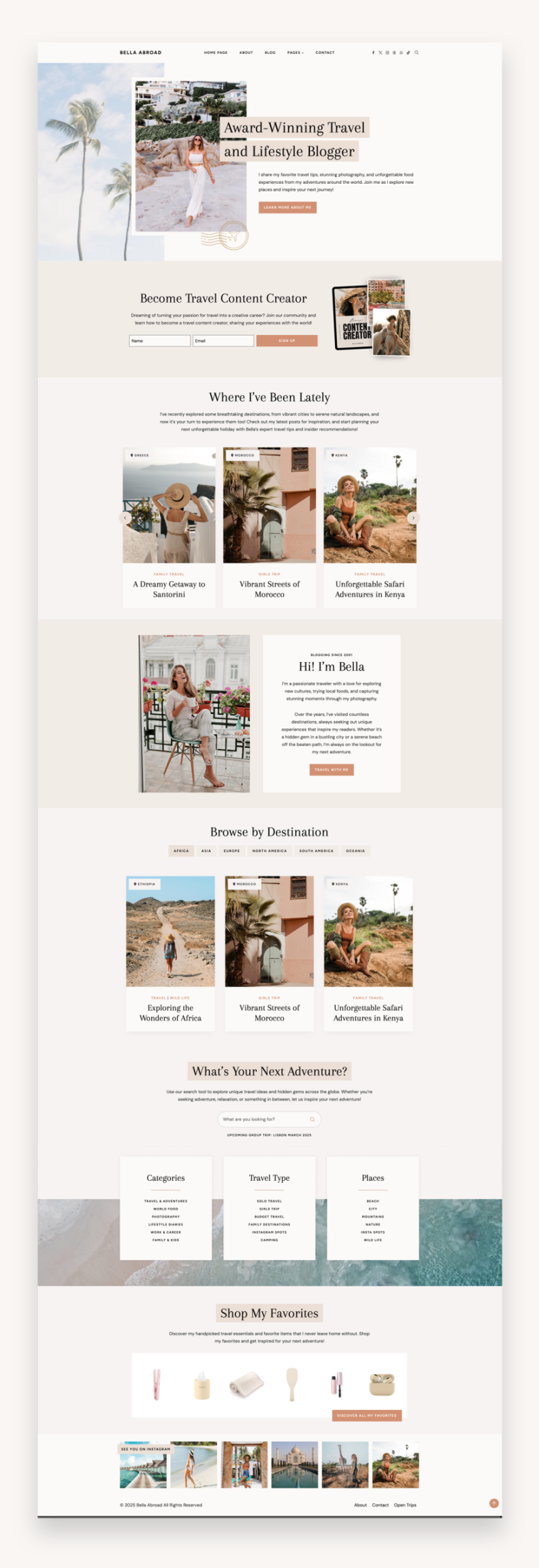 Bella Travel WordPress Kadence Theme – Market WP Themes